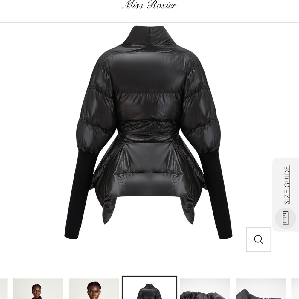 Black Puffer Belted Jacket - Picture 8 of 16